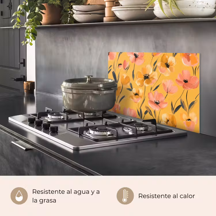 Salpicaderos de cocina - Flores - Pintadas - Amarillas — 2