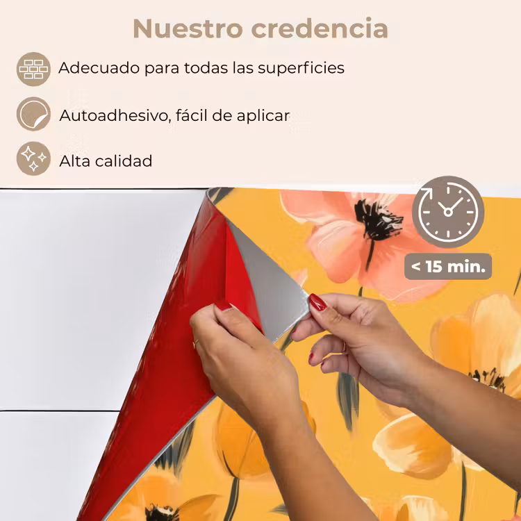 Salpicaderos de cocina - Flores - Pintadas - Amarillas — 4