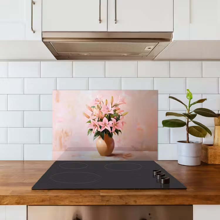 Salpicaderos de cocina - Jarrón - Flores - Rosa — 3