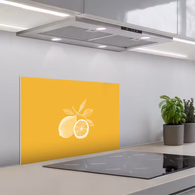 Salpicaderos de cocina - Limones - Ilustración - Minimalista - Amarillo — 1
