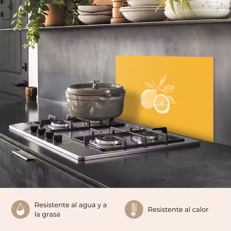 Salpicaderos de cocina - Limones - Ilustración - Minimalista - Amarillo — 2