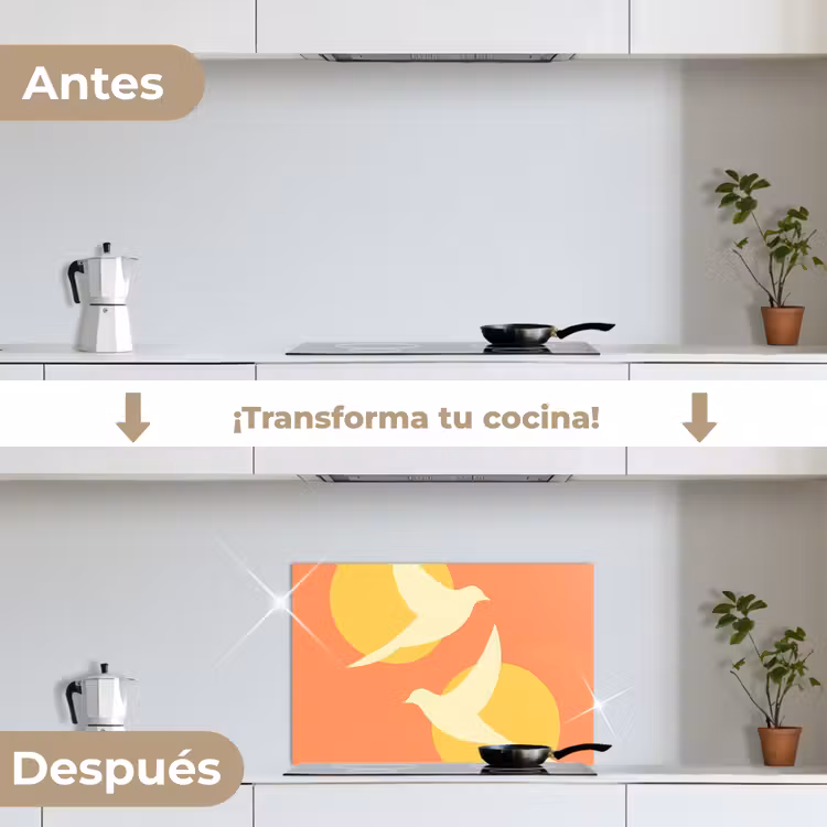 Salpicaderos de cocina - Pájaros - Círculos - Amarillo — 7