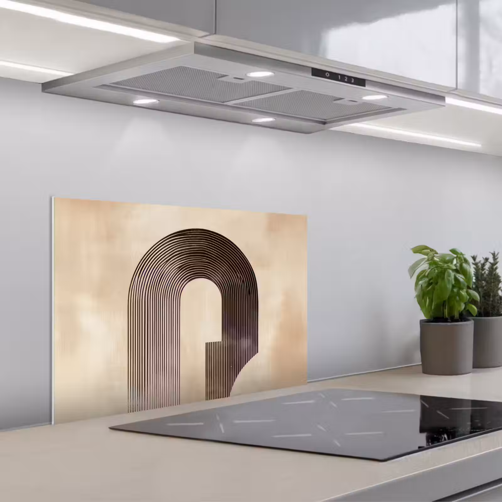 Salpicaderos de cocina - Lazo - Rayas - Minimalista - Negro — 1