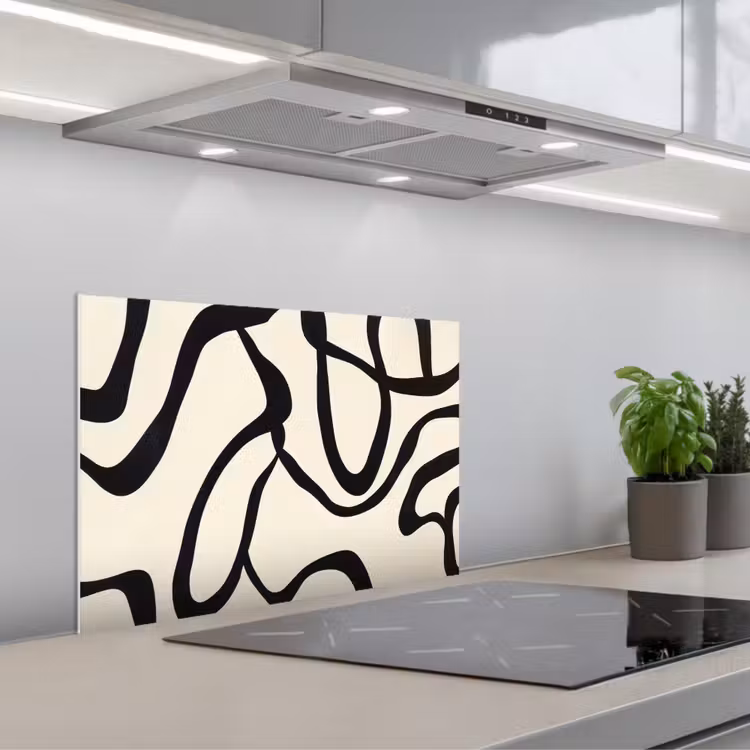 Salpicaderos de cocina - Abstracto - Líneas - Moderno - Beige — 1