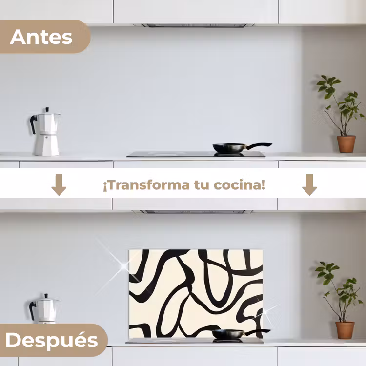 Salpicaderos de cocina - Abstracto - Líneas - Moderno - Beige — 7