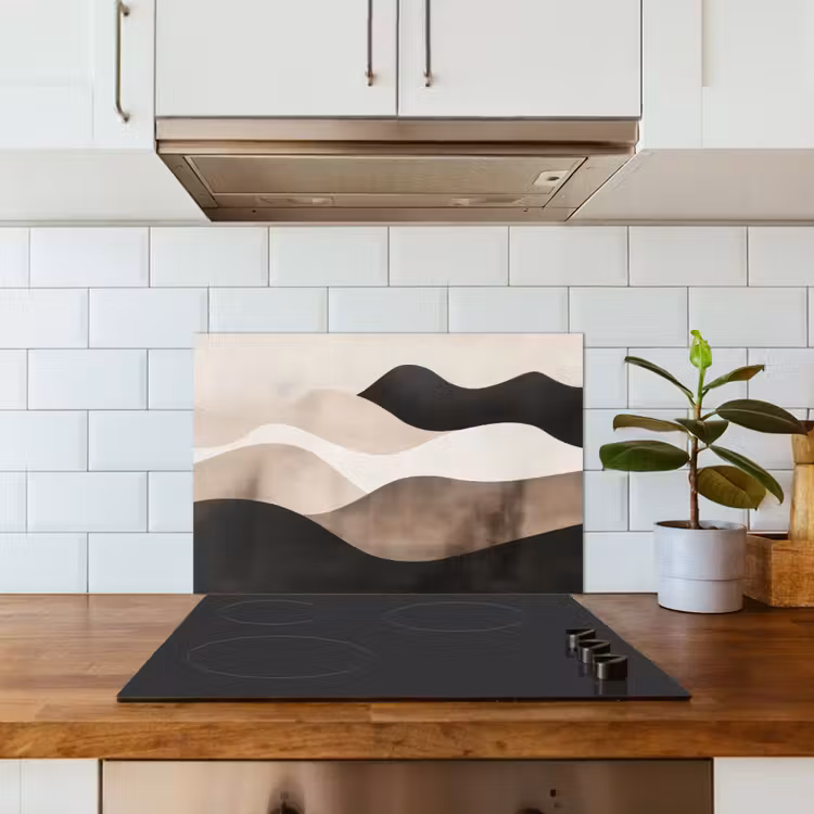 Salpicaderos de cocina - Abstracto - Paisaje - Olas - Color crema — 3