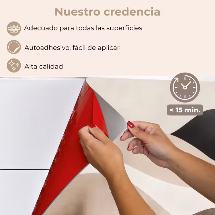 Salpicaderos de cocina - Abstracto - Paisaje - Olas - Color crema — 4