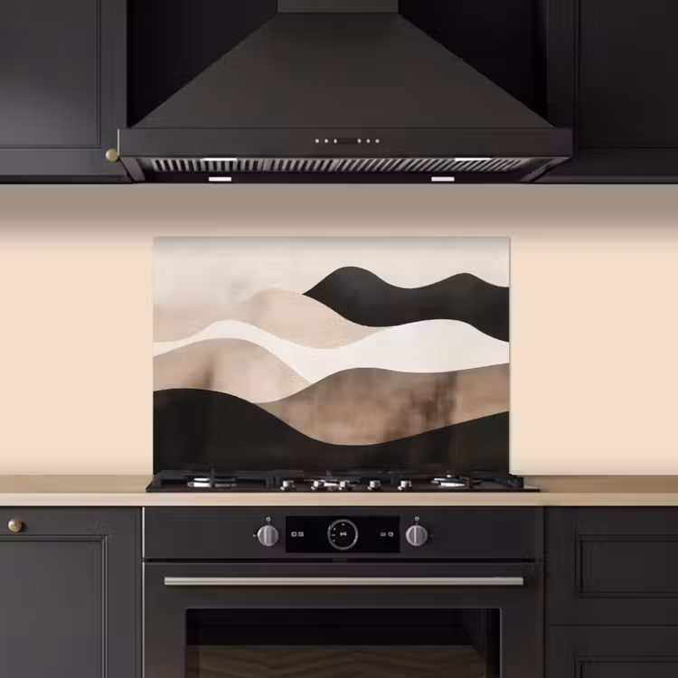 Salpicaderos de cocina - Abstracto - Paisaje - Olas - Color crema — 5