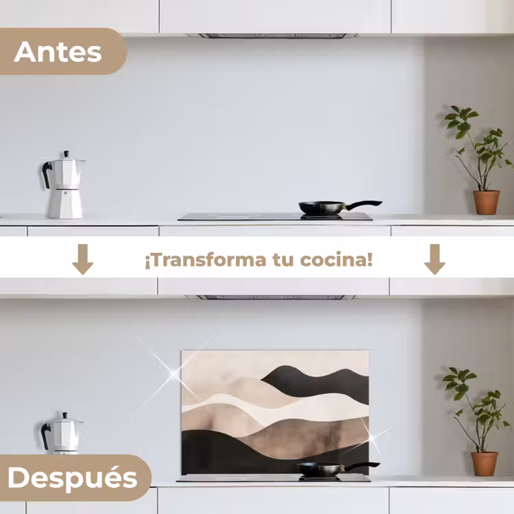 Salpicaderos de cocina - Abstracto - Paisaje - Olas - Color crema — 7