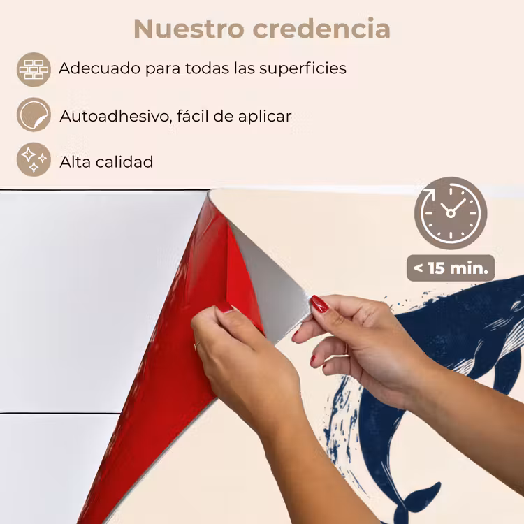 Salpicaderos de cocina - Ballenas - Salpicaduras - Círculo - Azul oscuro — 4