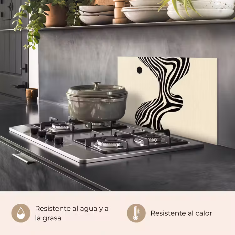Salpicaderos de cocina - Beige - Líneas - Ondulado - Abstracto — 2