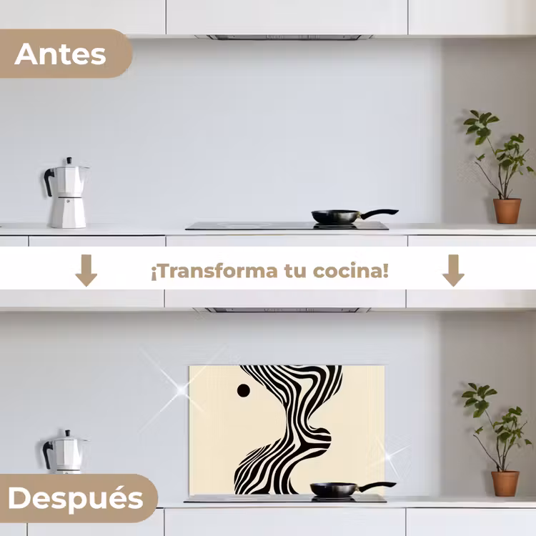 Salpicaderos de cocina - Beige - Líneas - Ondulado - Abstracto — 7
