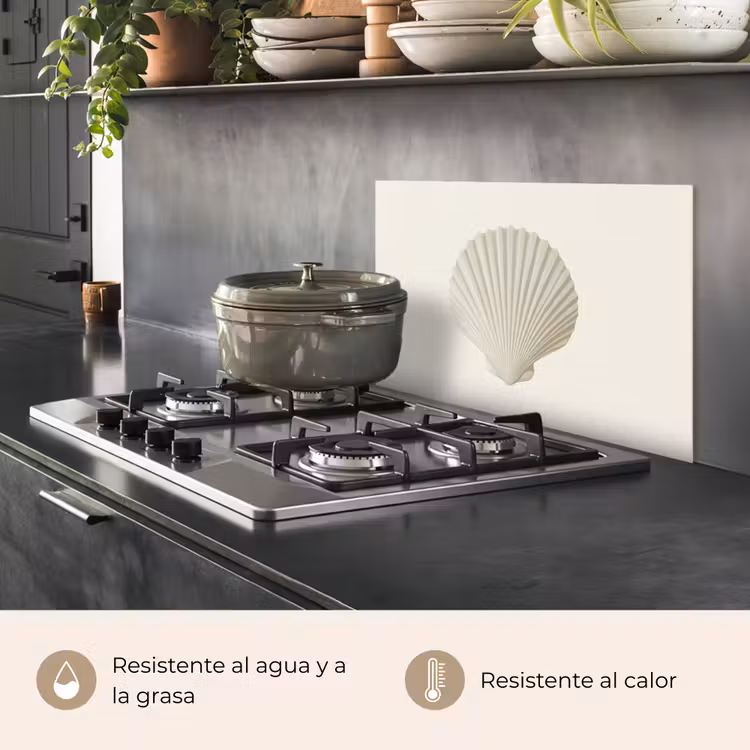 Salpicaderos de cocina - Concha - Minimalista - Blanco — 2