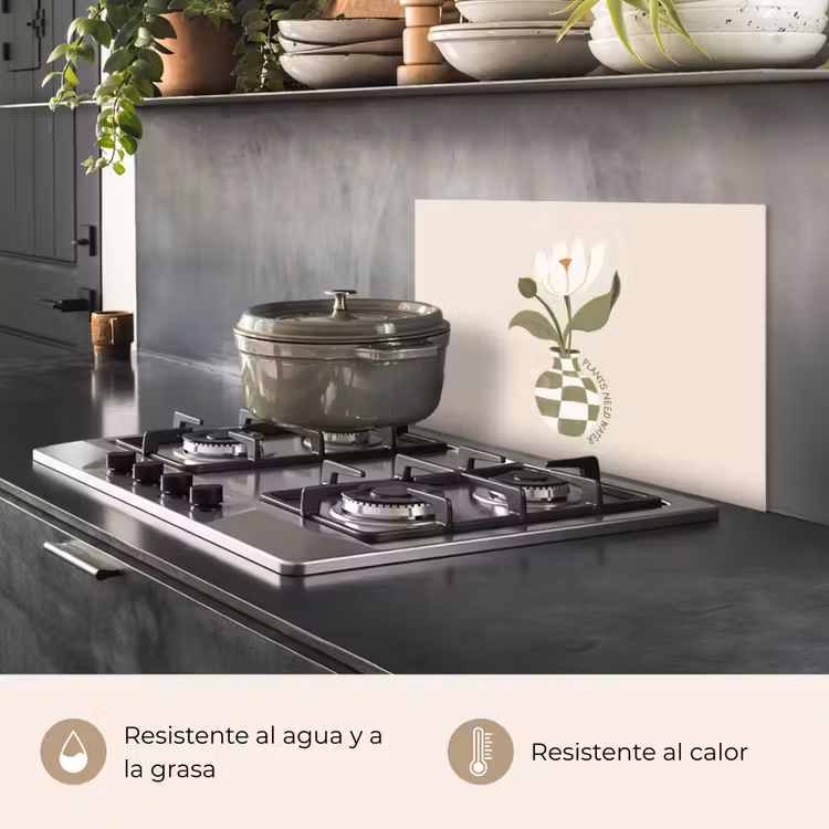 Salpicaderos de cocina - Flor - Blanco - Jarrón - Cotización — 2