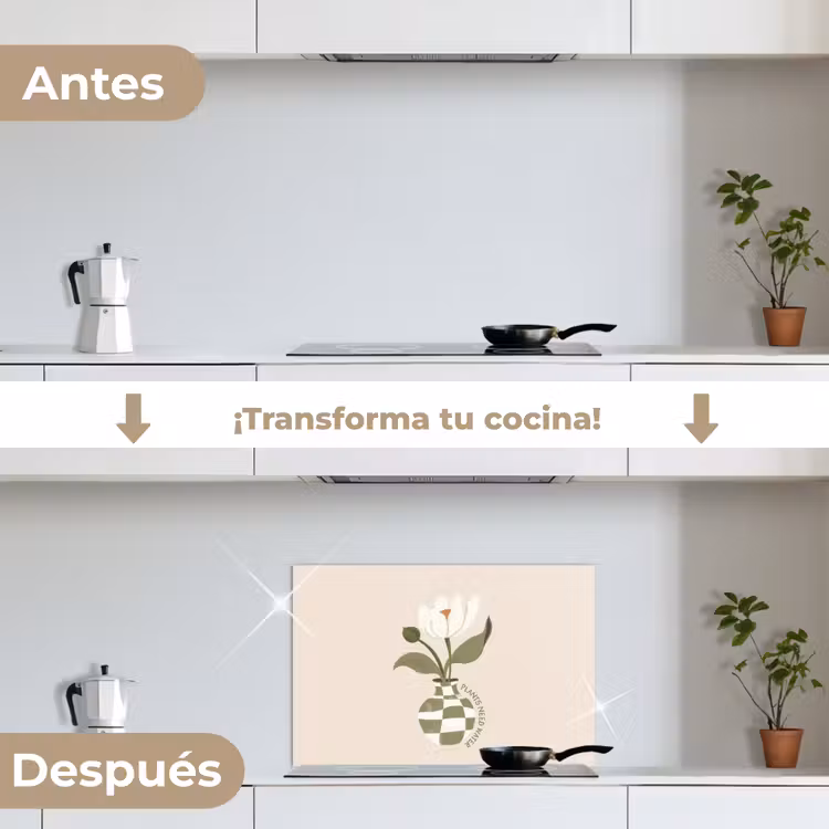 Salpicaderos de cocina - Flor - Blanco - Jarrón - Cotización — 7