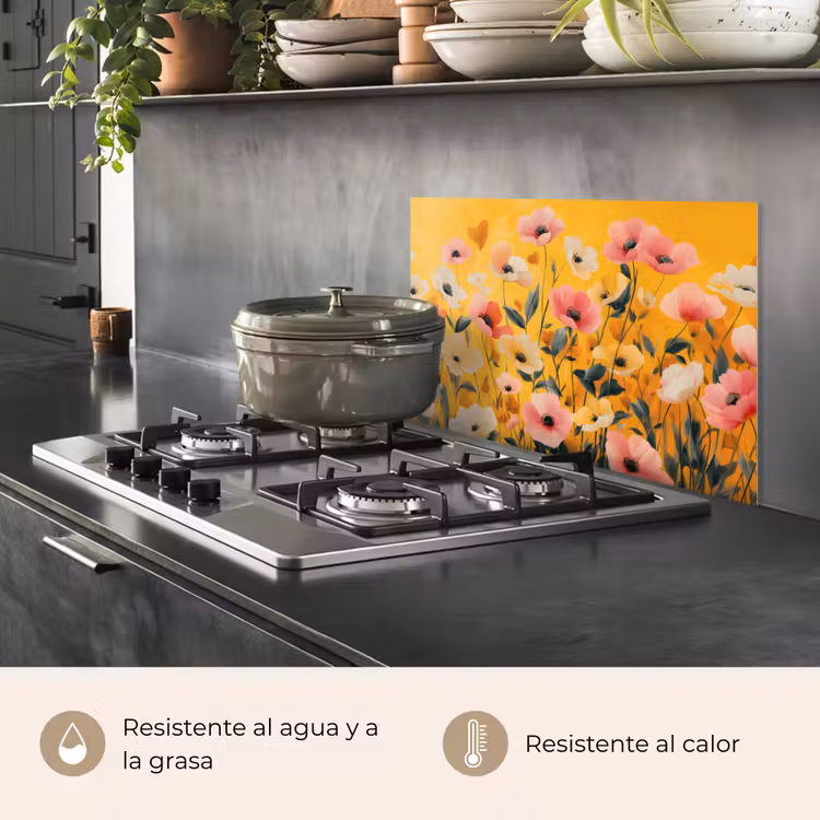 Salpicaderos de cocina - Flores - Campo - Amarillo — 2