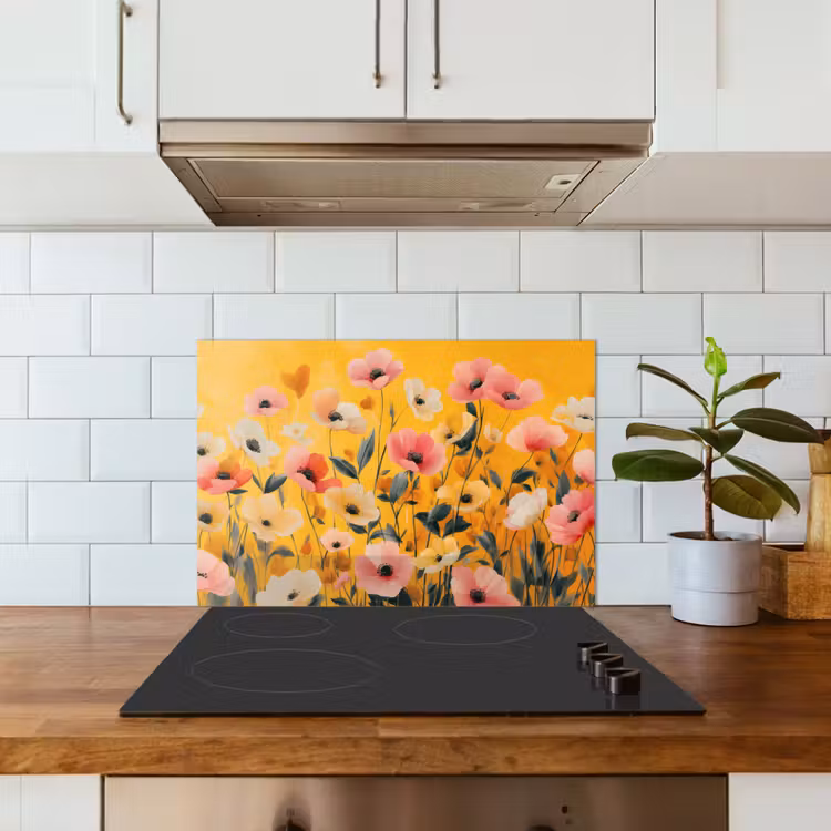 Salpicaderos de cocina - Flores - Campo - Amarillo — 3