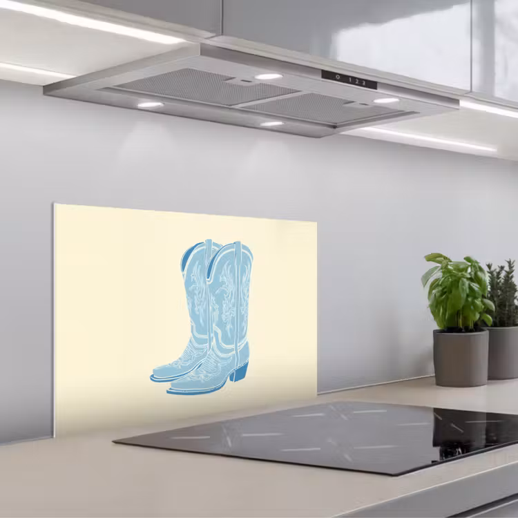 Salpicaderos de cocina - Ilustración - Botas vaqueras - Patrón — 1