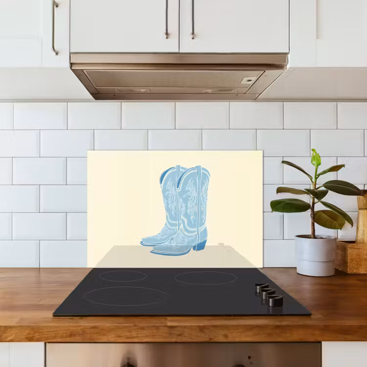 Salpicaderos de cocina - Ilustración - Botas vaqueras - Patrón — 3