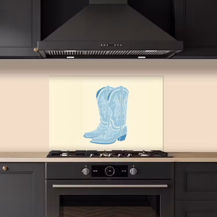 Salpicaderos de cocina - Ilustración - Botas vaqueras - Patrón — 5