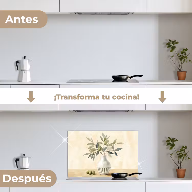 Salpicaderos de cocina - Jarrón - Cerámica - Ramas de olivo — 7