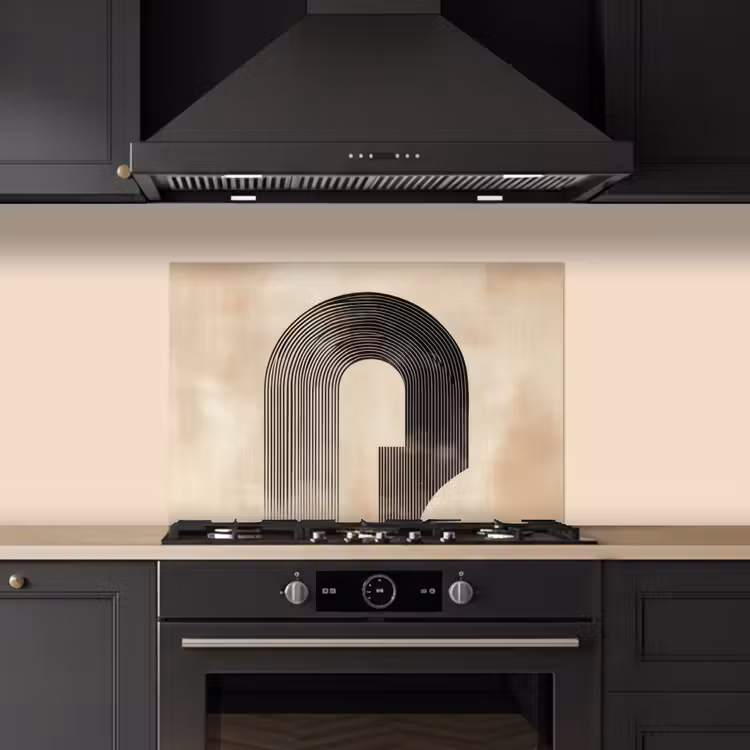 Salpicaderos de cocina - Lazo - Rayas - Minimalista - Negro — 5