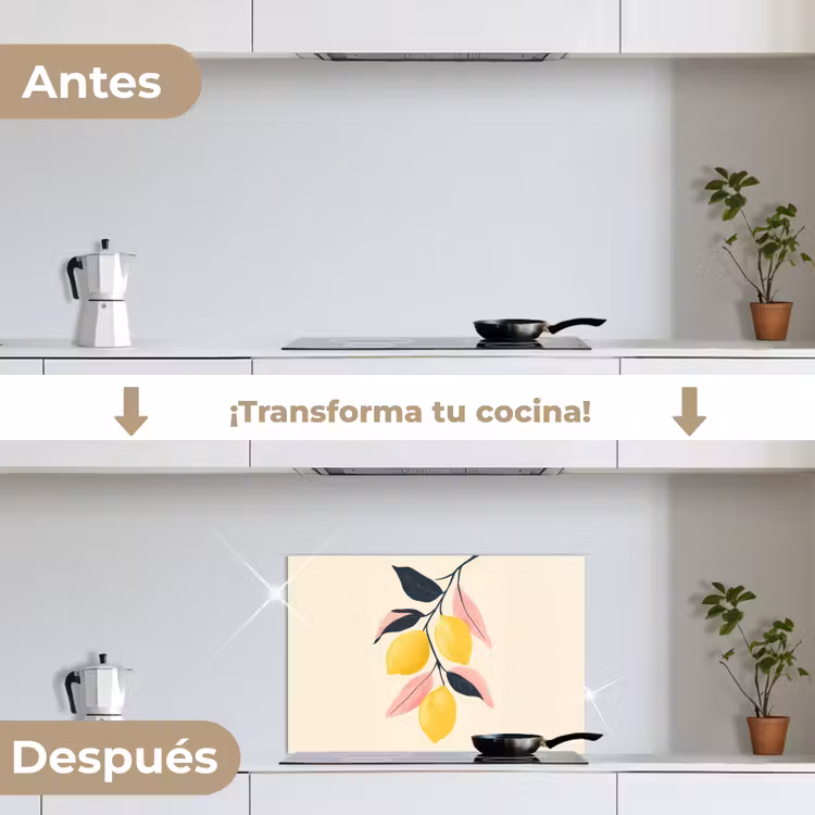 Salpicaderos de cocina - Limones - Amarillo brillante - Rama - Hojas — 7