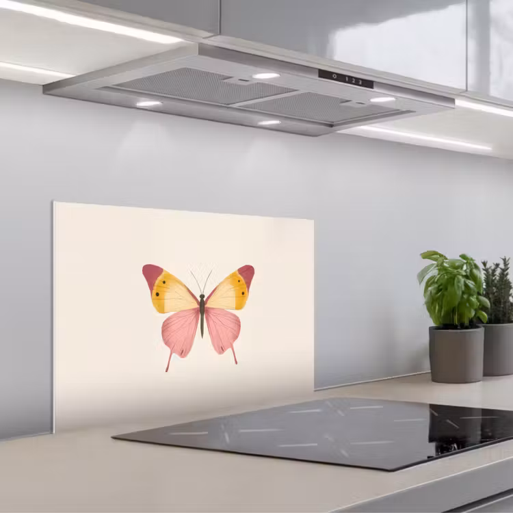 Salpicaderos de cocina - Mariposa - Ilustración - Rosa — 1