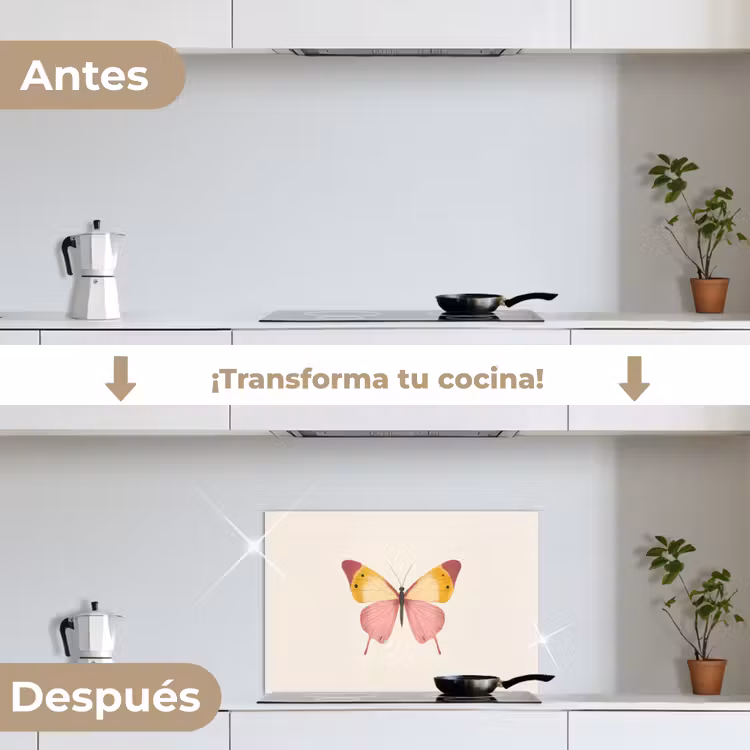 Salpicaderos de cocina - Mariposa - Ilustración - Rosa — 7