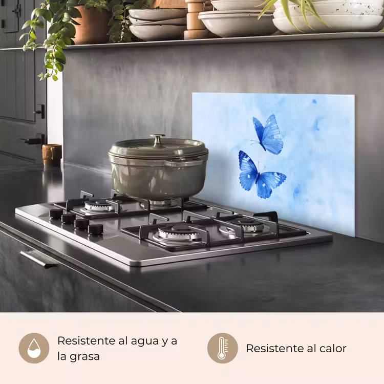 Salpicaderos de cocina - Mariposas - Ornamental - Azul — 2