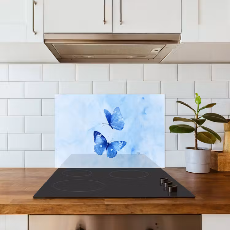 Salpicaderos de cocina - Mariposas - Ornamental - Azul — 3