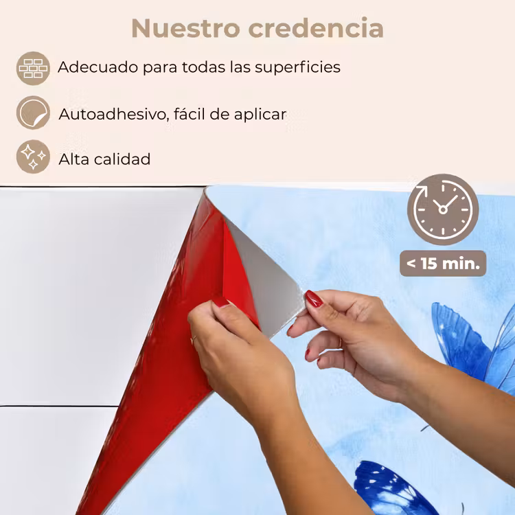 Salpicaderos de cocina - Mariposas - Ornamental - Azul — 4
