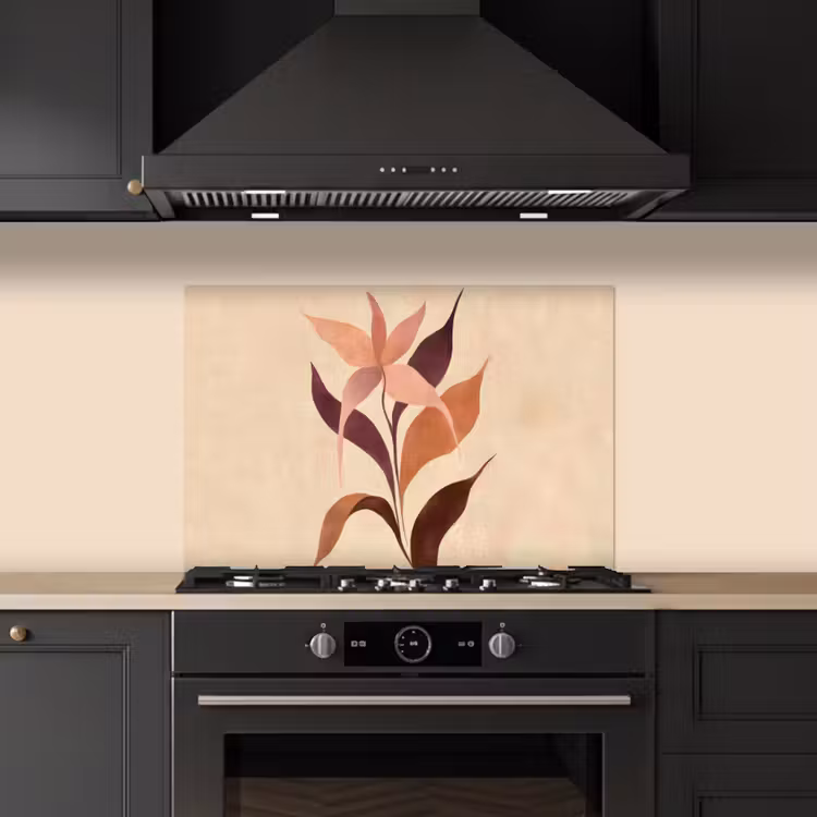 Salpicaderos de cocina - Minimalista - Flor - Hojas - Beige — 5