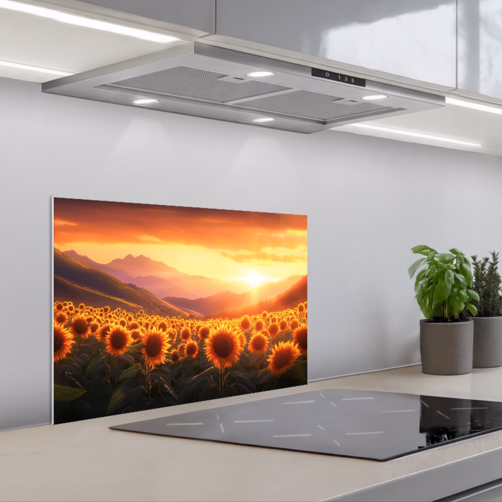 Salpicaderos de cocina - Girasoles - Atardecer - Paisaje — 1