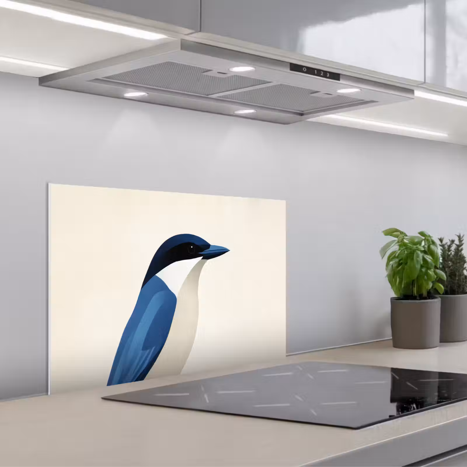 Salpicaderos de cocina - Ilustración - Azul - Pájaro — 1