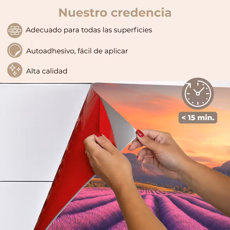 Salpicaderos de cocina - Campo de lavanda - Atardecer - Morado — 4