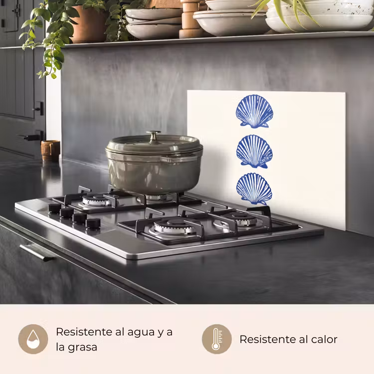 Salpicaderos de cocina - Conchas - Azul - Patrón — 2
