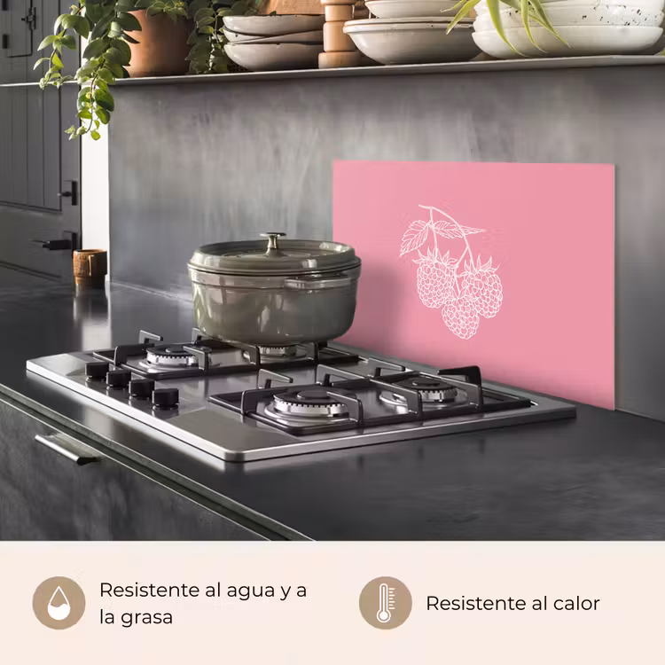 Salpicaderos de cocina - Frambuesas - Tallo - Dibujado - Rosa — 2
