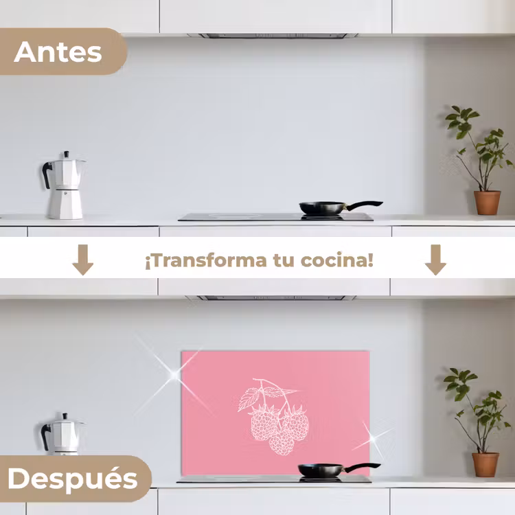 Salpicaderos de cocina - Frambuesas - Tallo - Dibujado - Rosa — 7