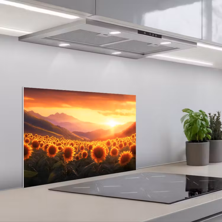 Salpicaderos de cocina - Girasoles - Atardecer - Paisaje — 1