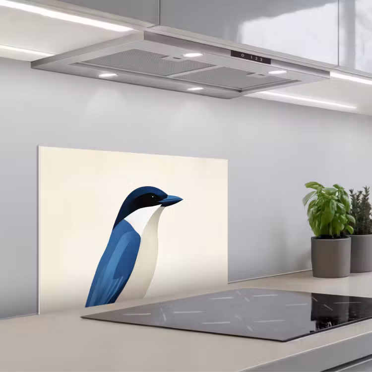 Salpicaderos de cocina - Ilustración - Azul - Pájaro — 1