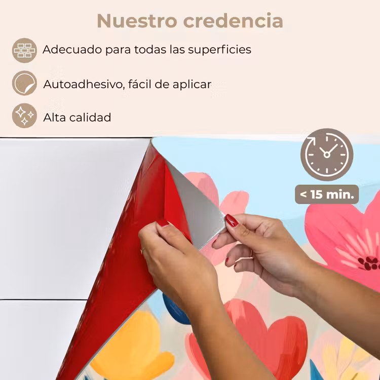Salpicaderos de cocina - Ilustración - Flores - Colorido — 4