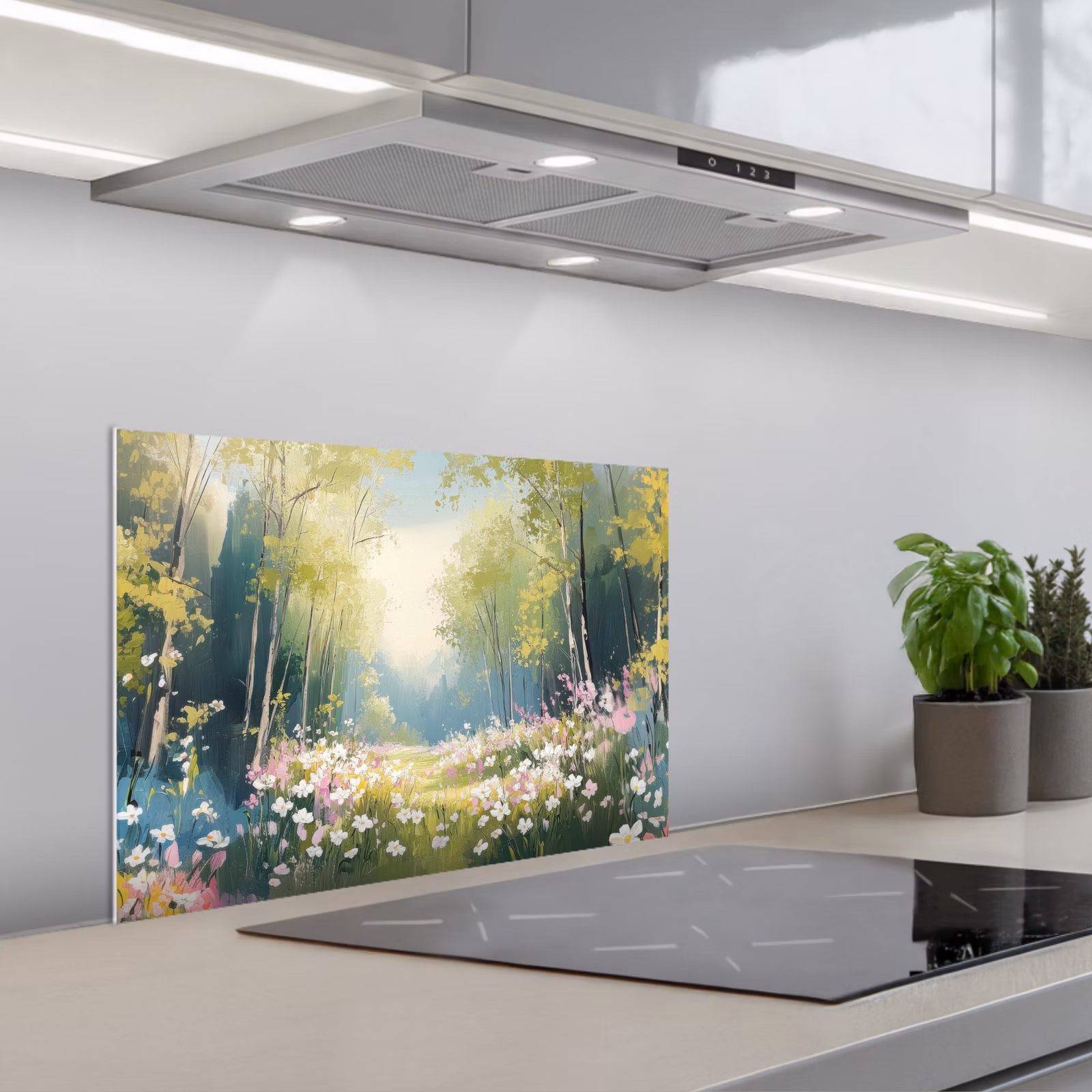 Salpicaderos de cocina - Bosque - Estilo de pintura - Colorido — 1