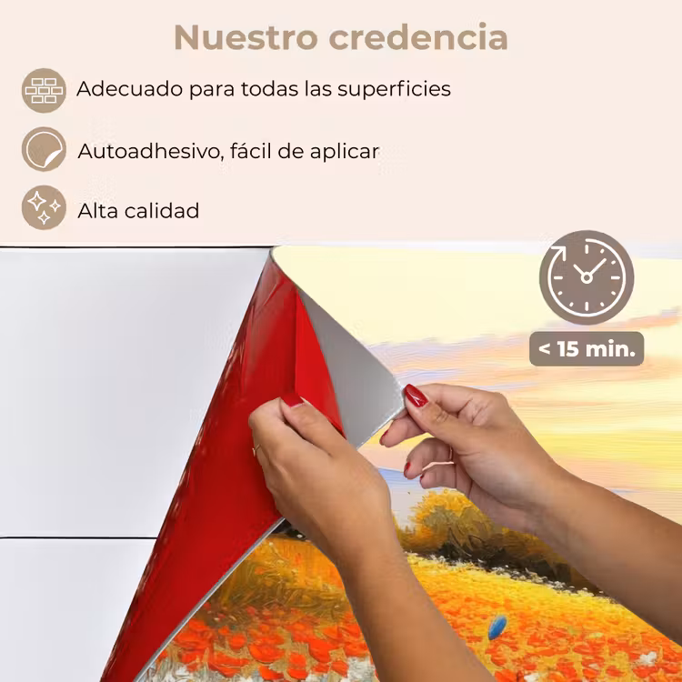 Salpicaderos de cocina - Amapola - Campo de flores - Colorido — 4