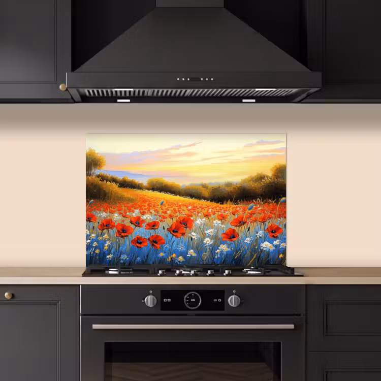 Salpicaderos de cocina - Amapola - Campo de flores - Colorido — 5
