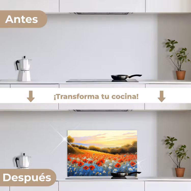Salpicaderos de cocina - Amapola - Campo de flores - Colorido — 7