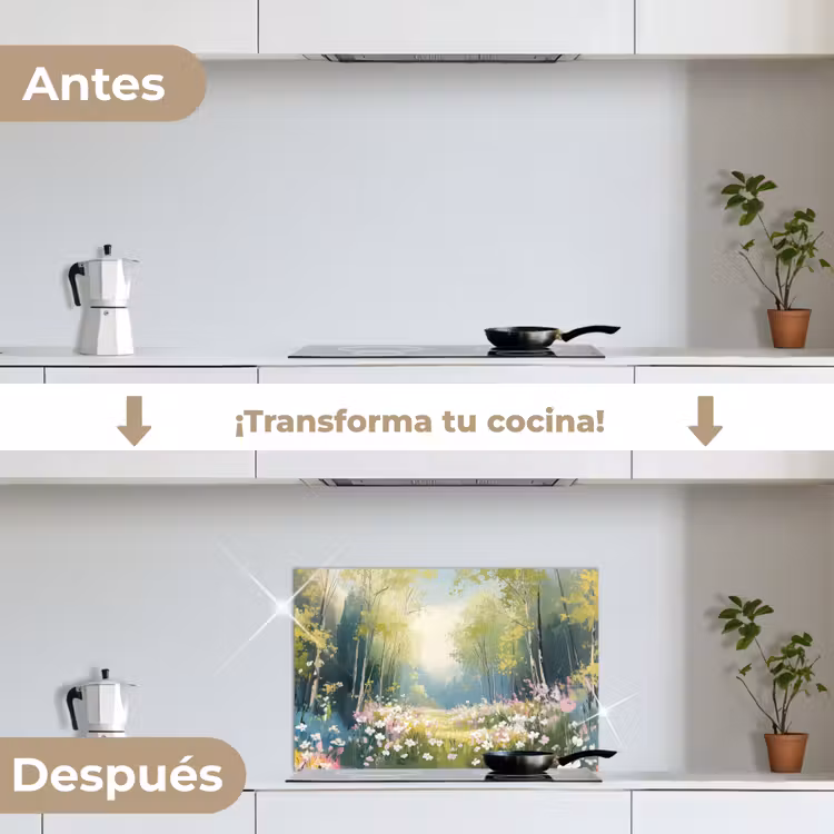 Salpicaderos de cocina - Bosque - Estilo de pintura - Colorido — 7