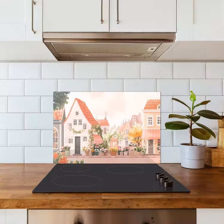 Salpicaderos de cocina - Flores - Casas - Pueblo — 3