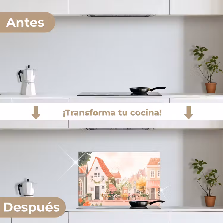 Salpicaderos de cocina - Flores - Casas - Pueblo — 7