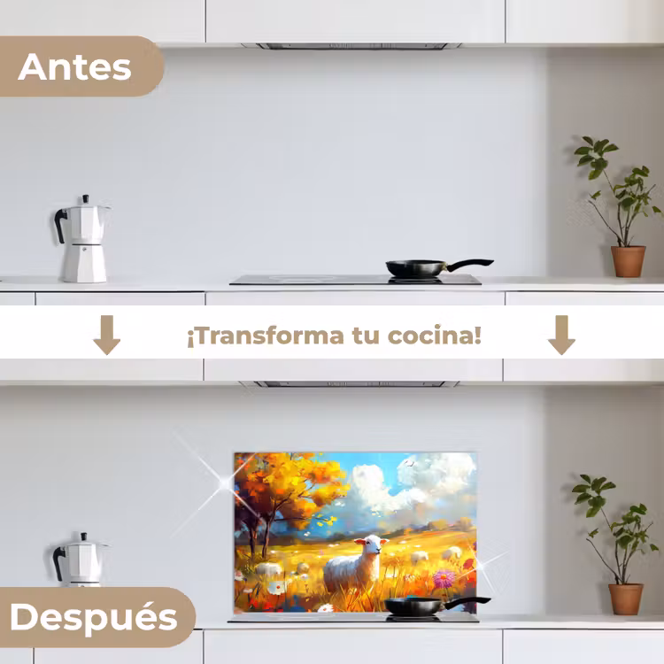 Salpicaderos de cocina - Ovejas - Pradera - Flores — 7